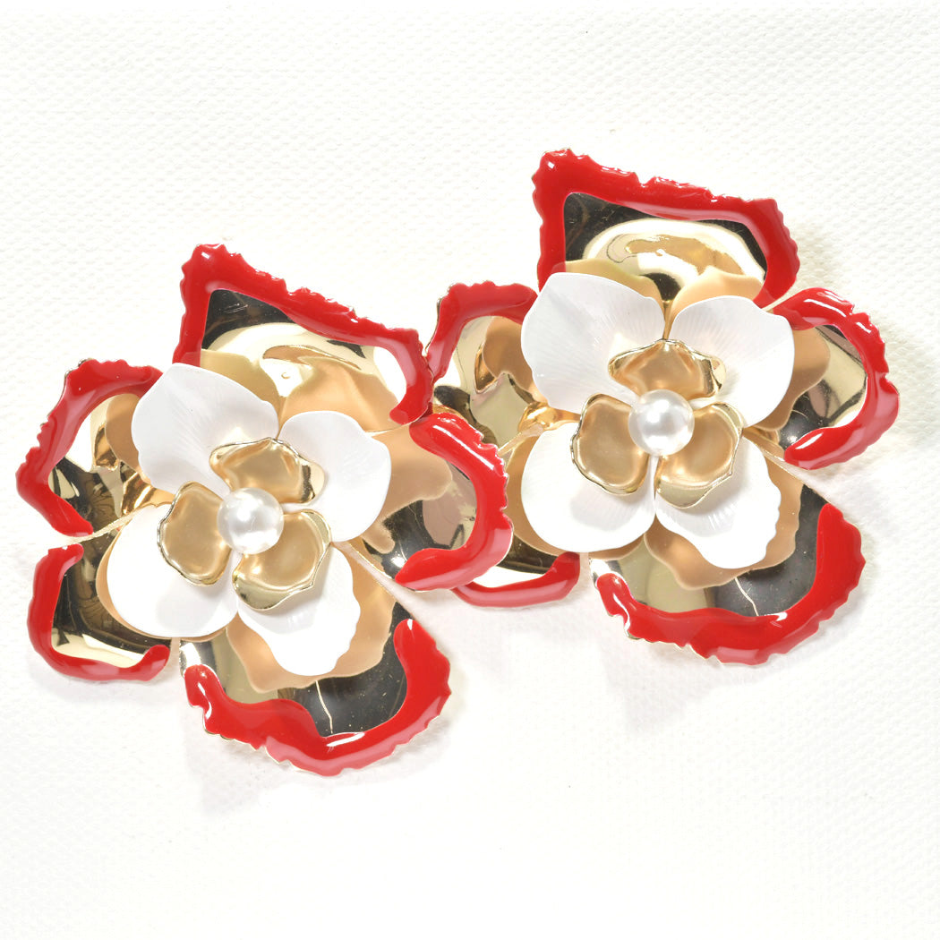 Red XL Flower Stud